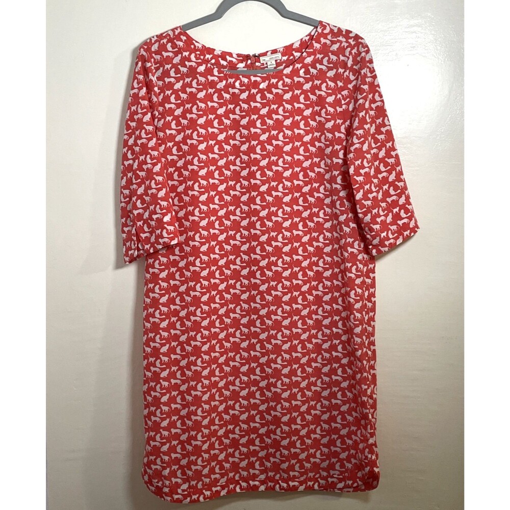 Gap Women’s Coral White Cats Dress Size Small Lightweight Feminine - Picture 2 of 8
